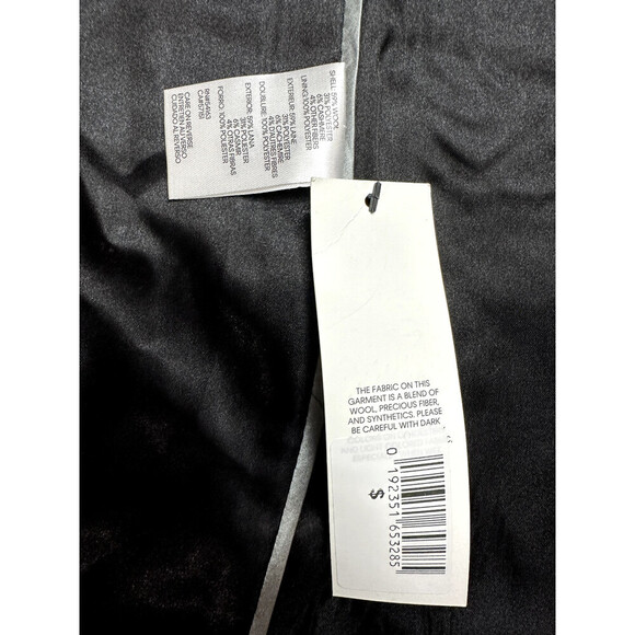 Calvin Klein Single Breasted Cashmere Wool Blend Reefer Coat Black Size 6 $400 - Picture 7 of 15
